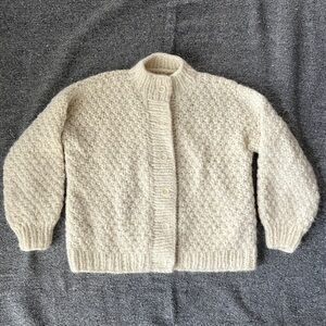 OZMA of California Bell Hand Knit Cardigan Alpaca Blend Cream XS/S
